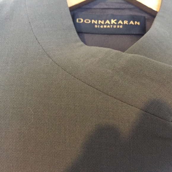 Donna Karan black label, olive lined wool suit jacket/coat, EUC, sz. 46/8-10. - Picture 2 of 6